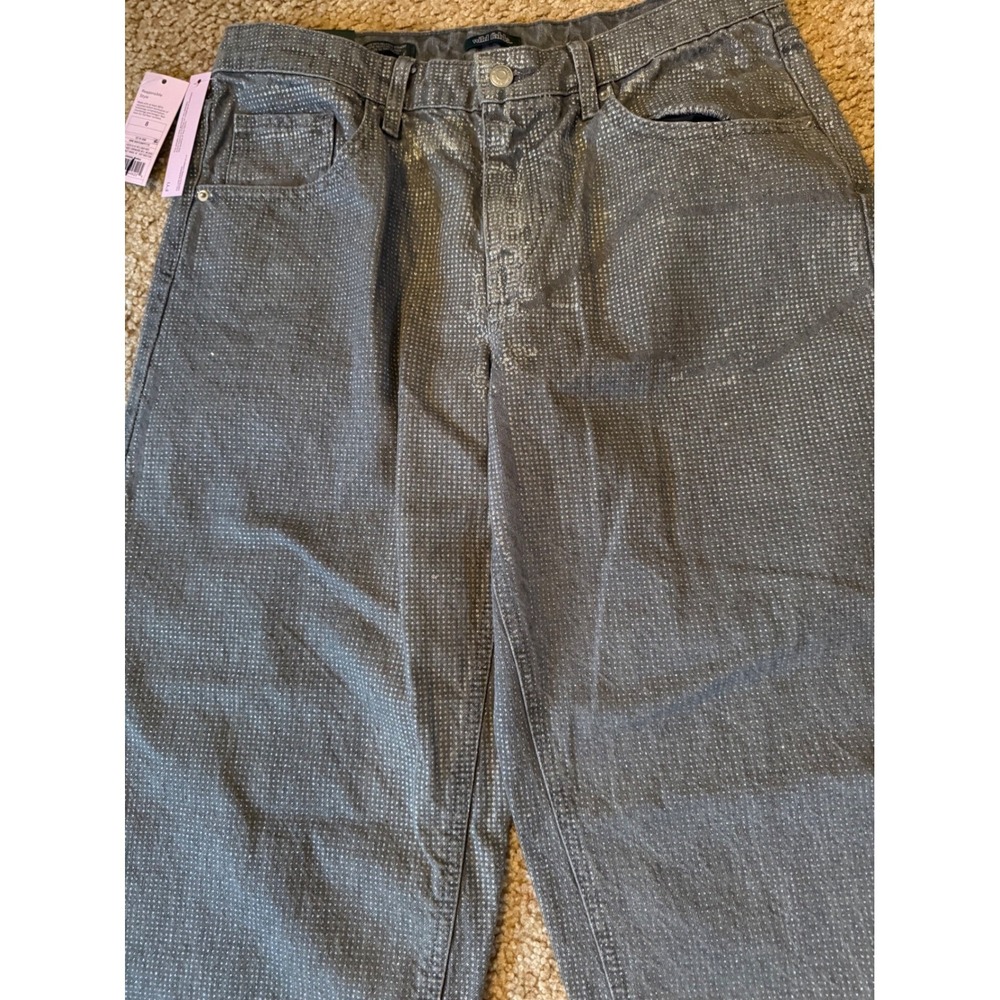 Wild Fable Womens Mid Rise 90s Relaxed Straight Jeans Sparkle Rhinestone Size 8 - Picture 5 of 7